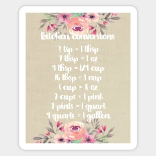 Kitchen Conversions | Burlap Floral Sticker